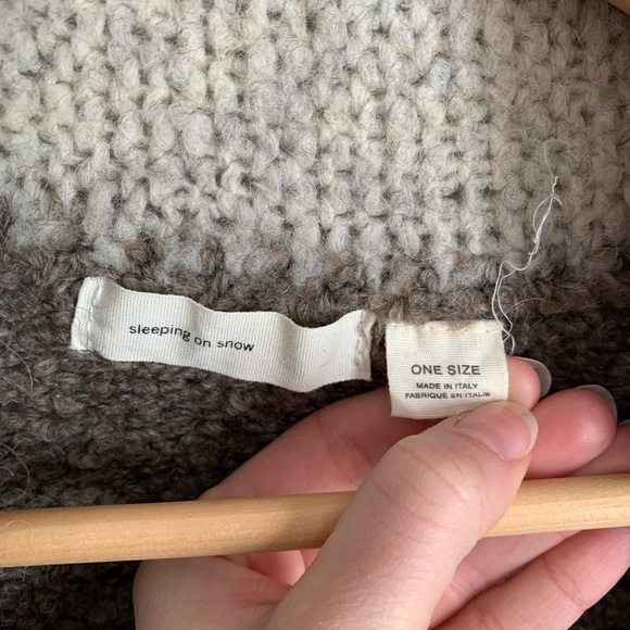 Anthropologie Sleeping on Snow Women’s Cocoon Cardigan Brown and Cream One Size - Picture 8 of 14